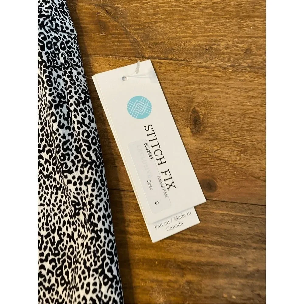 Margaret M Small NWT Selma Piping Detail Skirt Stitch Fix slimming black white
